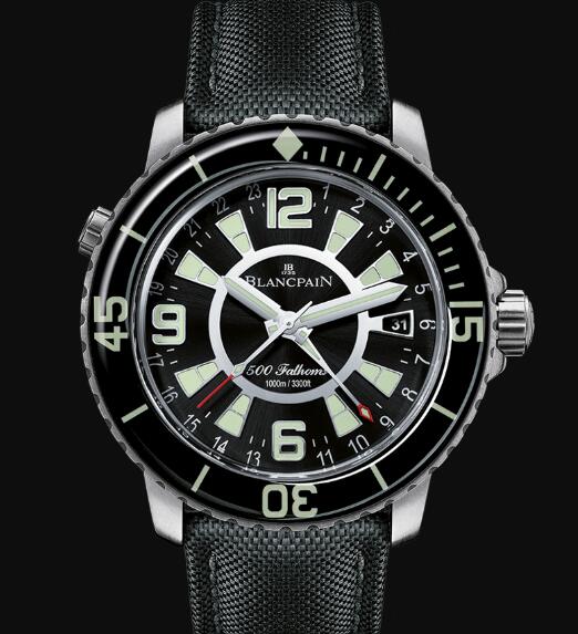 Review Blancpain Fifty Fathoms Watch Review 500 Fathoms GMT Replica Watch 50021 12B30 52B